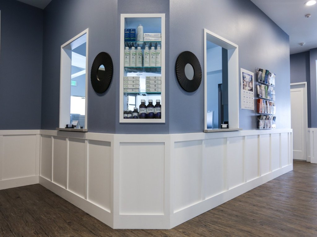 Display area for dental products at Alexandroff Dental